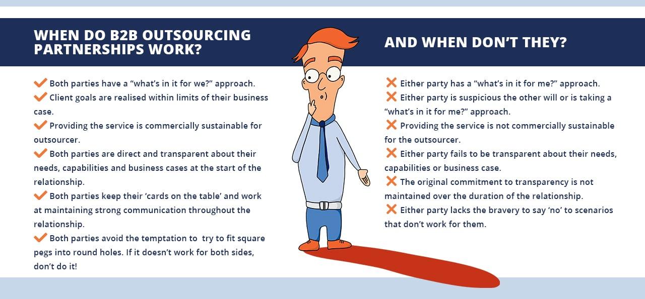 When does IT outsourcing work and when doesn't it infographic
